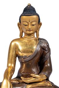 A Sino-Tibetan Gilt Bronze Figure of Buddha