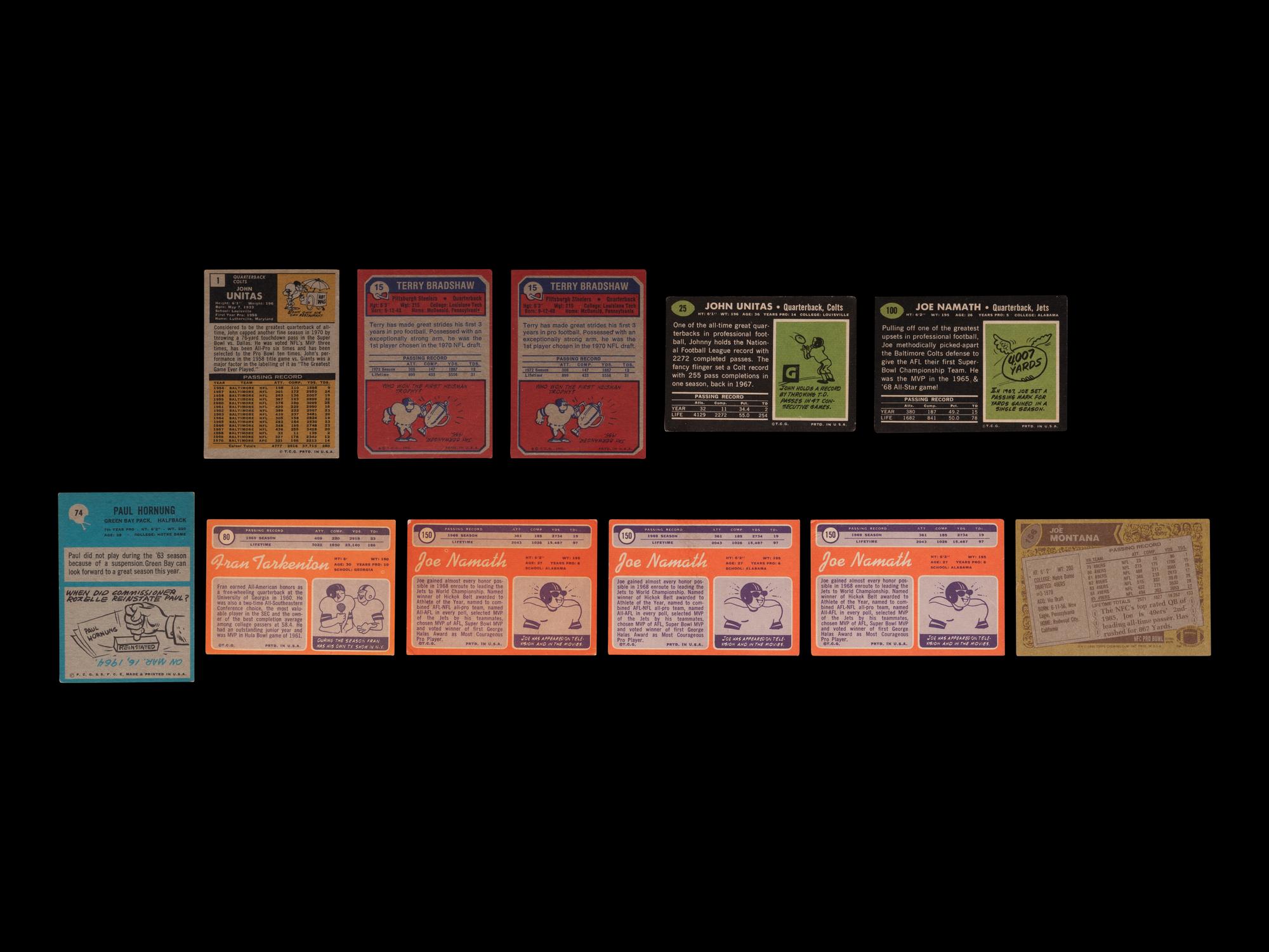 A Group of 11 1960s-80s Hall of Fame Football Cards,