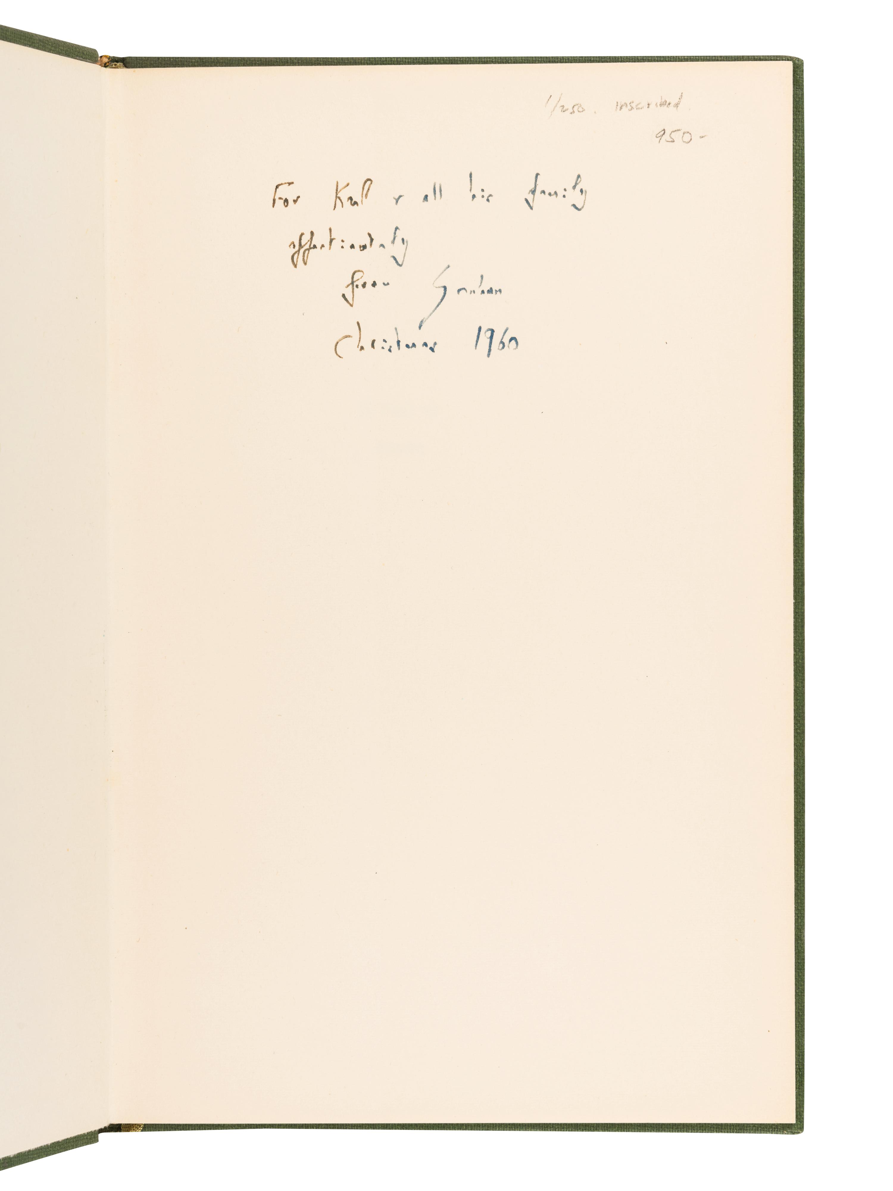 GRAHAM, Greene (1904-1991). A Visit to Morin. London: Heinemann, 1959.
