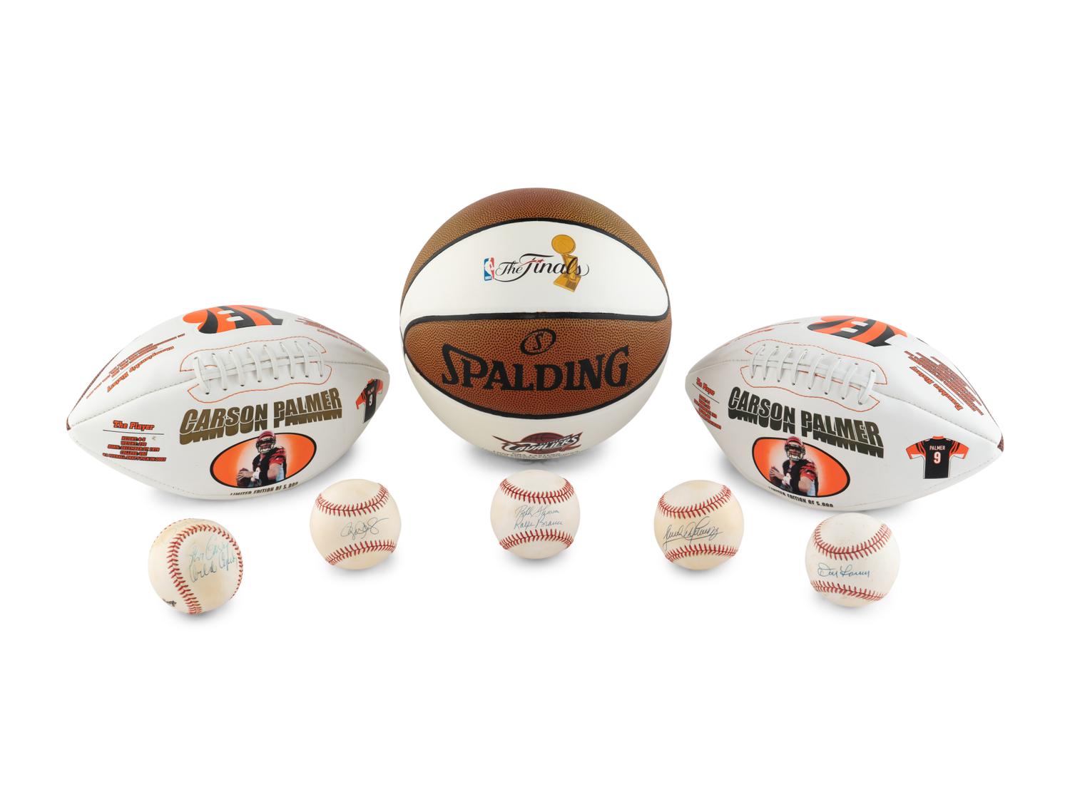 A Large Group of Assorted Sports Collectibles Including Multiple Autographs,