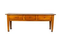 A Provincial Walnut Three-Drawer Table