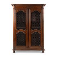 A French Provincial Oak Grille-Inset Bibilothèque