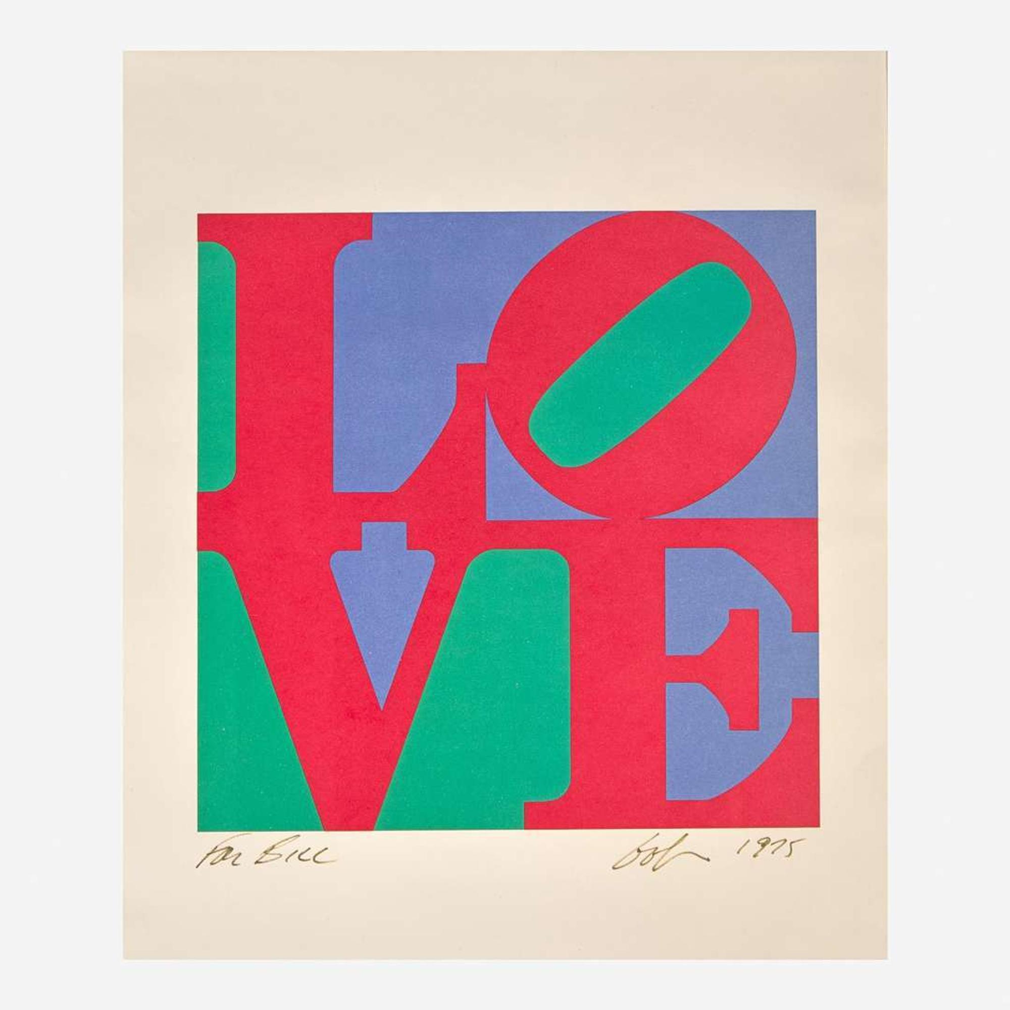 Robert Indiana (American, 1928-2018) The Philadelphia Love (with Poetry: Wherefore The Punctuation of the Heart)