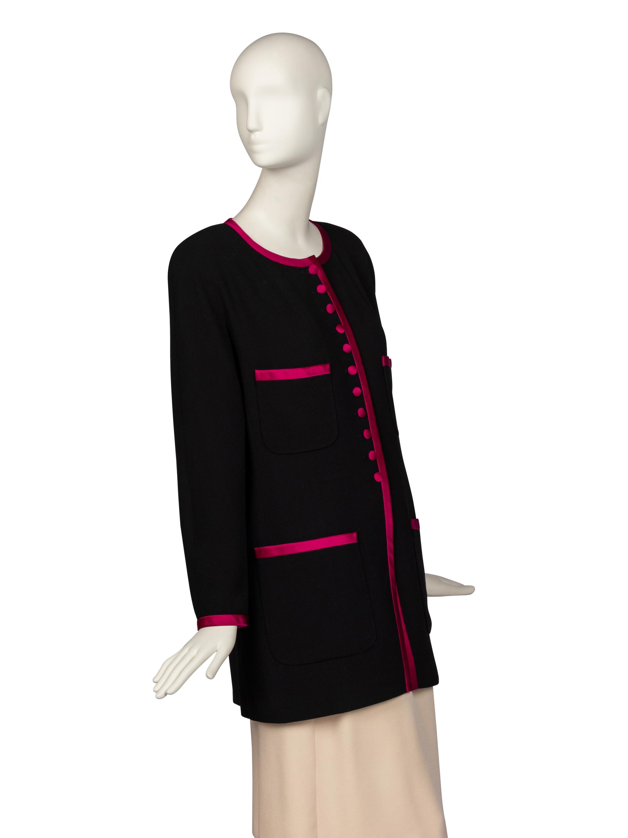 Chanel Jacket, Pink and Black, 1980-90s