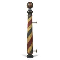 Small turned and painted barber pole late 19th century