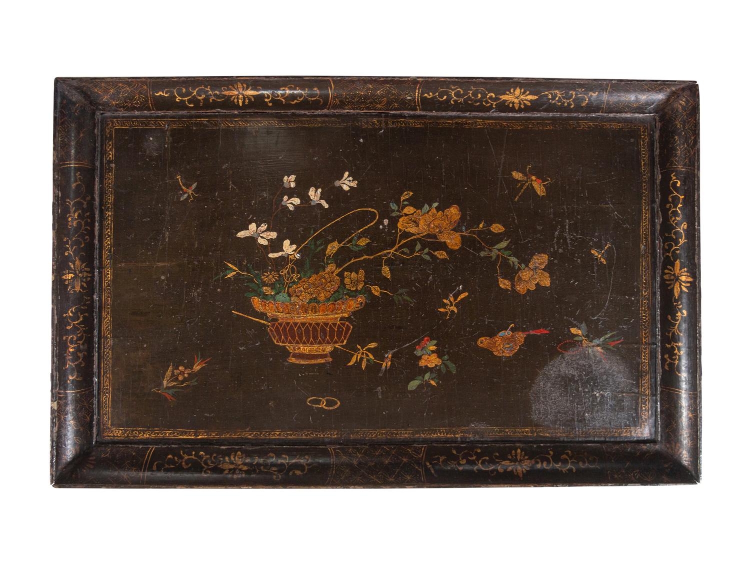 A Queen Anne Style Chinoiserie-Decorated Low Table
