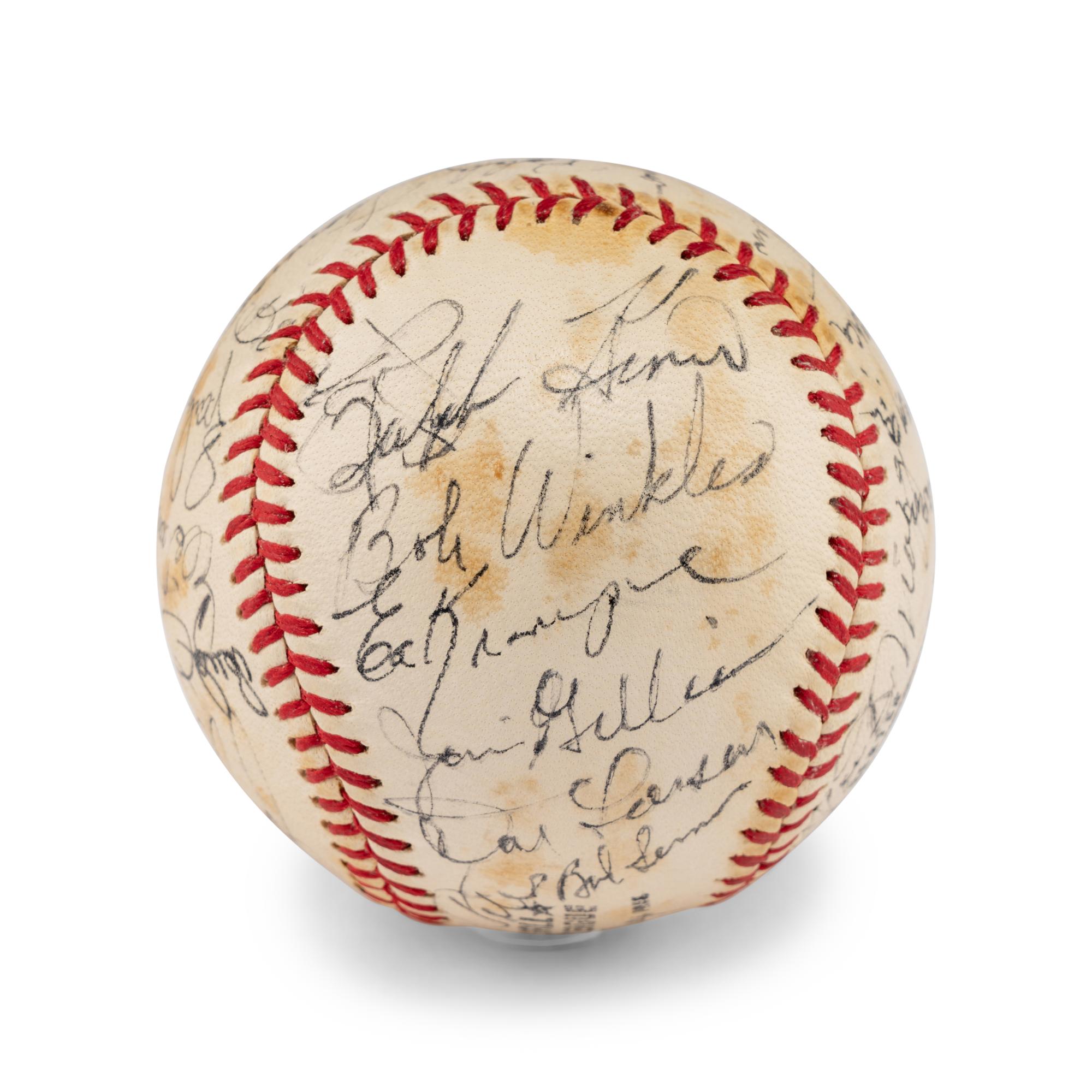 A Multi Signed Autograph Baseball Featuring Joe DiMaggio and Hall of Famers (PSA Letter of Authenticity),