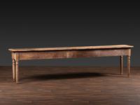 A Country Red Painted Scrubbed Single-Plank Top Pine Harvest Table