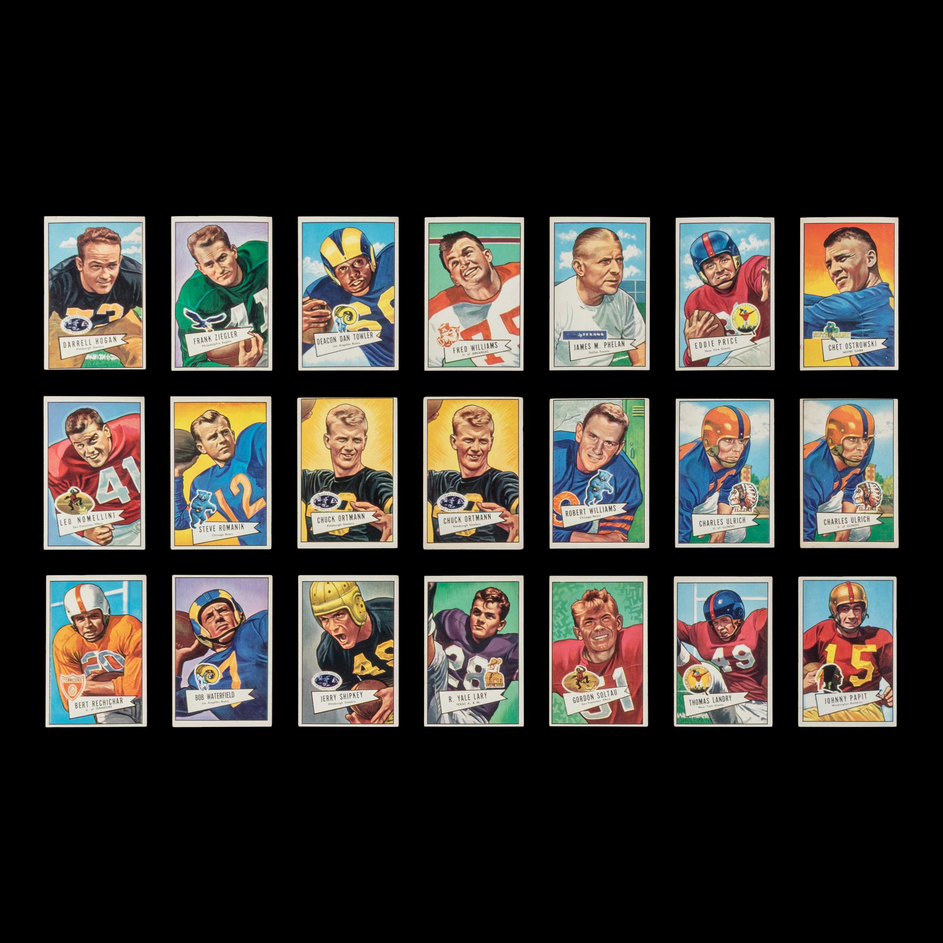 A Collection of 1952 Bowman Large and Small Football Cards Including Multiple Hall of Famers (145)