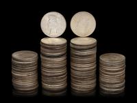 A Collection of Eighty-Nine Peace Silver $1 Coins