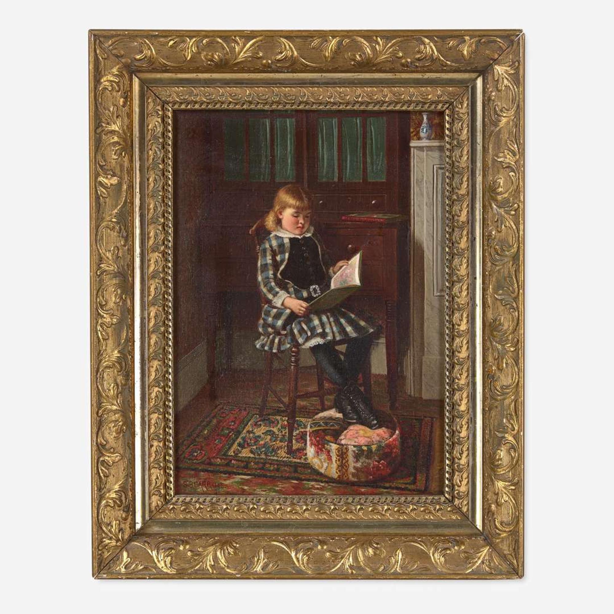 Samuel S. Carr (American, 1837-1908) Young Girl Seated in an Interior