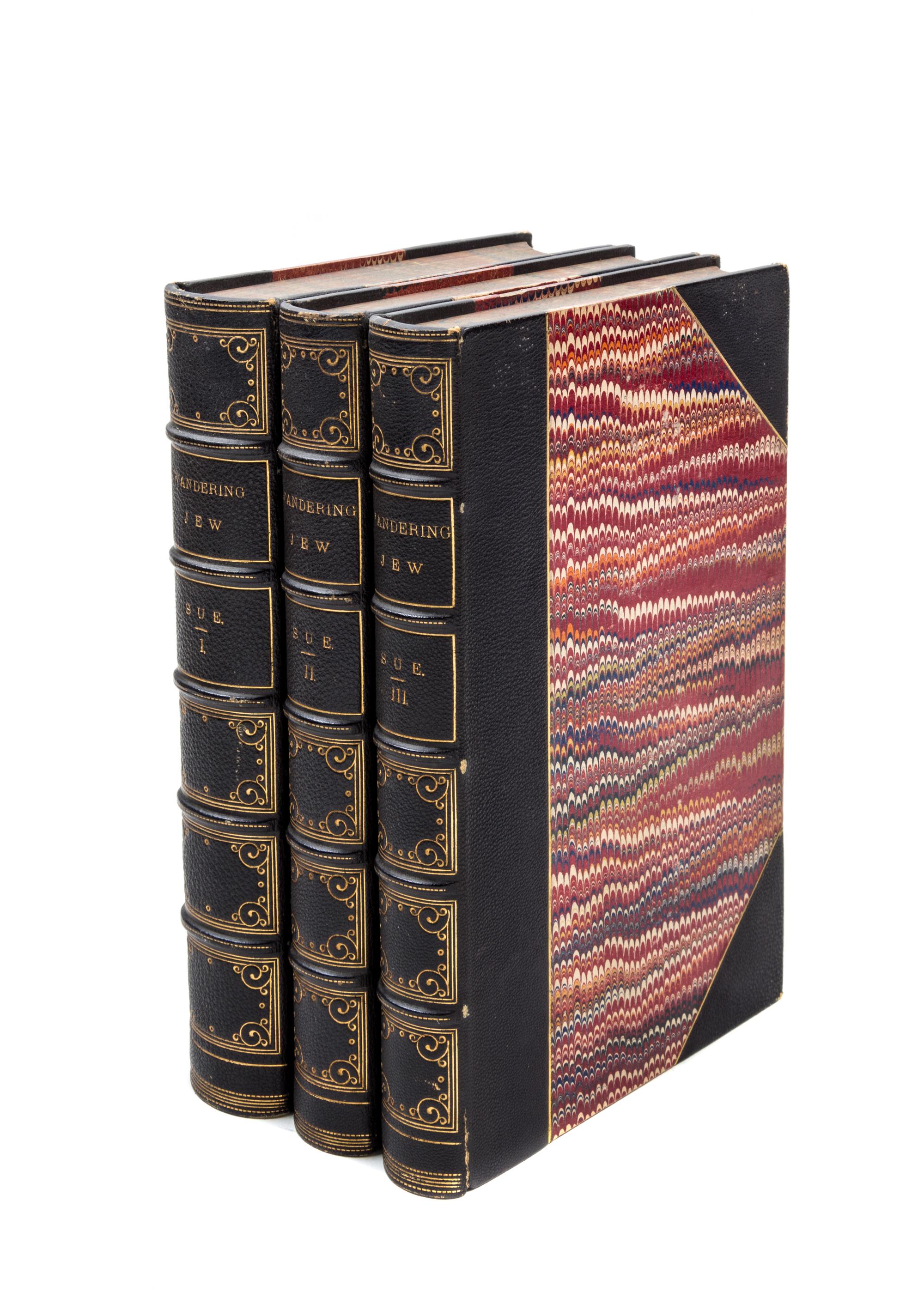SUE, EUGENE. 2 works: The Wandering Jew (1844) and The Mysteries of Paris (1845). 6 vols. total.