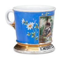 A Porcelain Shaving Mug of Anserine Interest Belonging to Emory Dirk