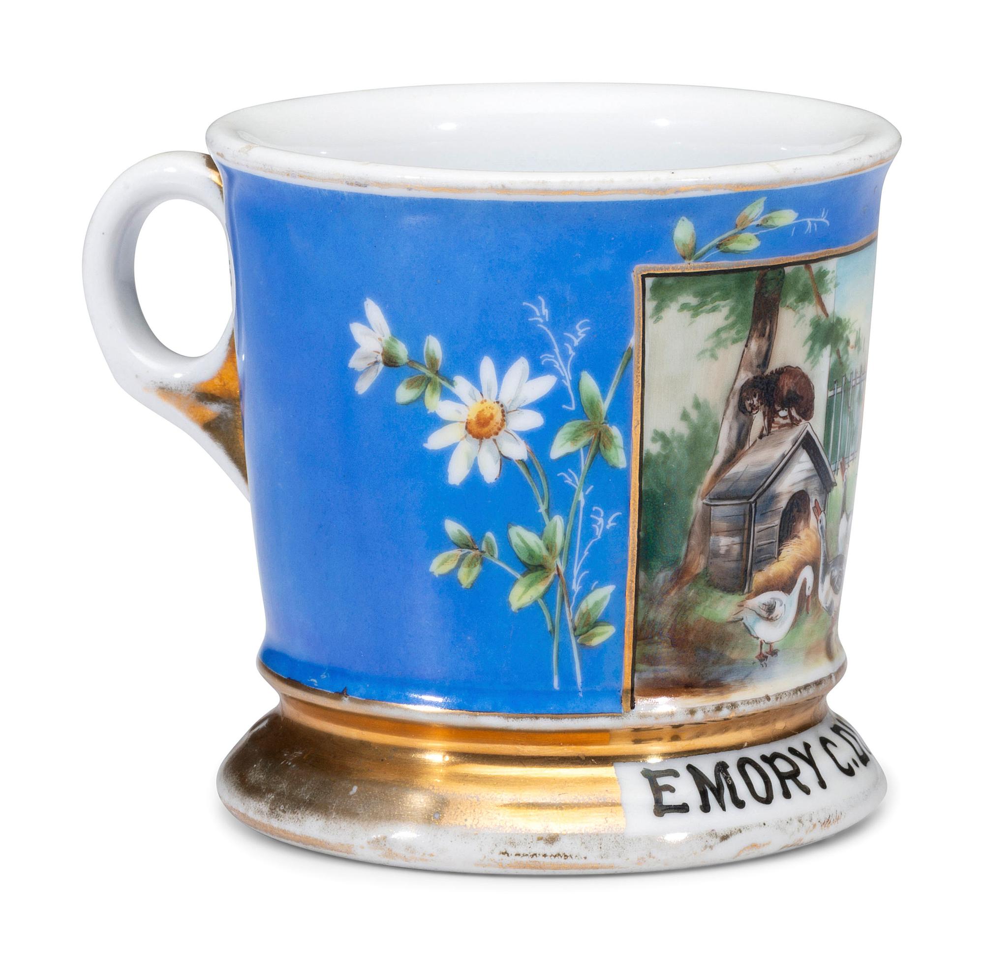 A Porcelain Shaving Mug of Anserine Interest Belonging to Emory Dirk