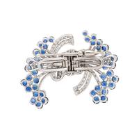 PAIR OF SAPPHIRE AND DIAMOND FLOWER CONVERTIBLE DRESS CLIPS