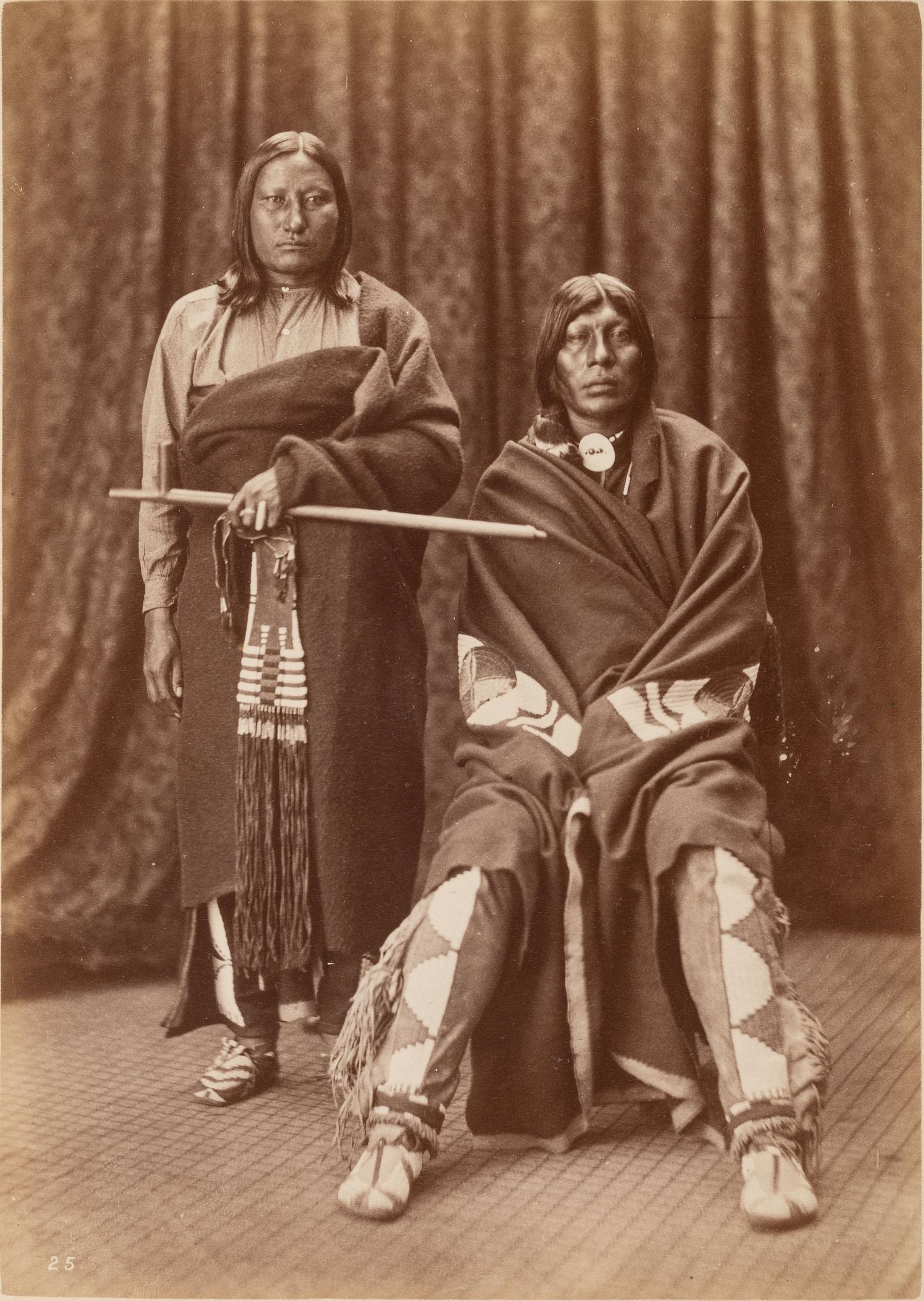 JACKSON, William Henry (1843-1942)]. Albumen photograph of Plenty Bears and Old Eagle, Arapaho. Washington, DC, before 1877.