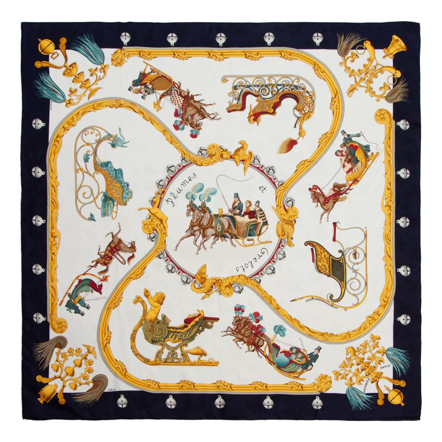 Three Hermès 90cm Silk Scarves