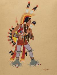 Stephen Mopope (Kiowa, 1898-1974) — untitled, Fancy Dancer