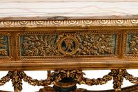 An Italian Neoclassical Style Painted and Parcel Gilt Marble-Top Center Table