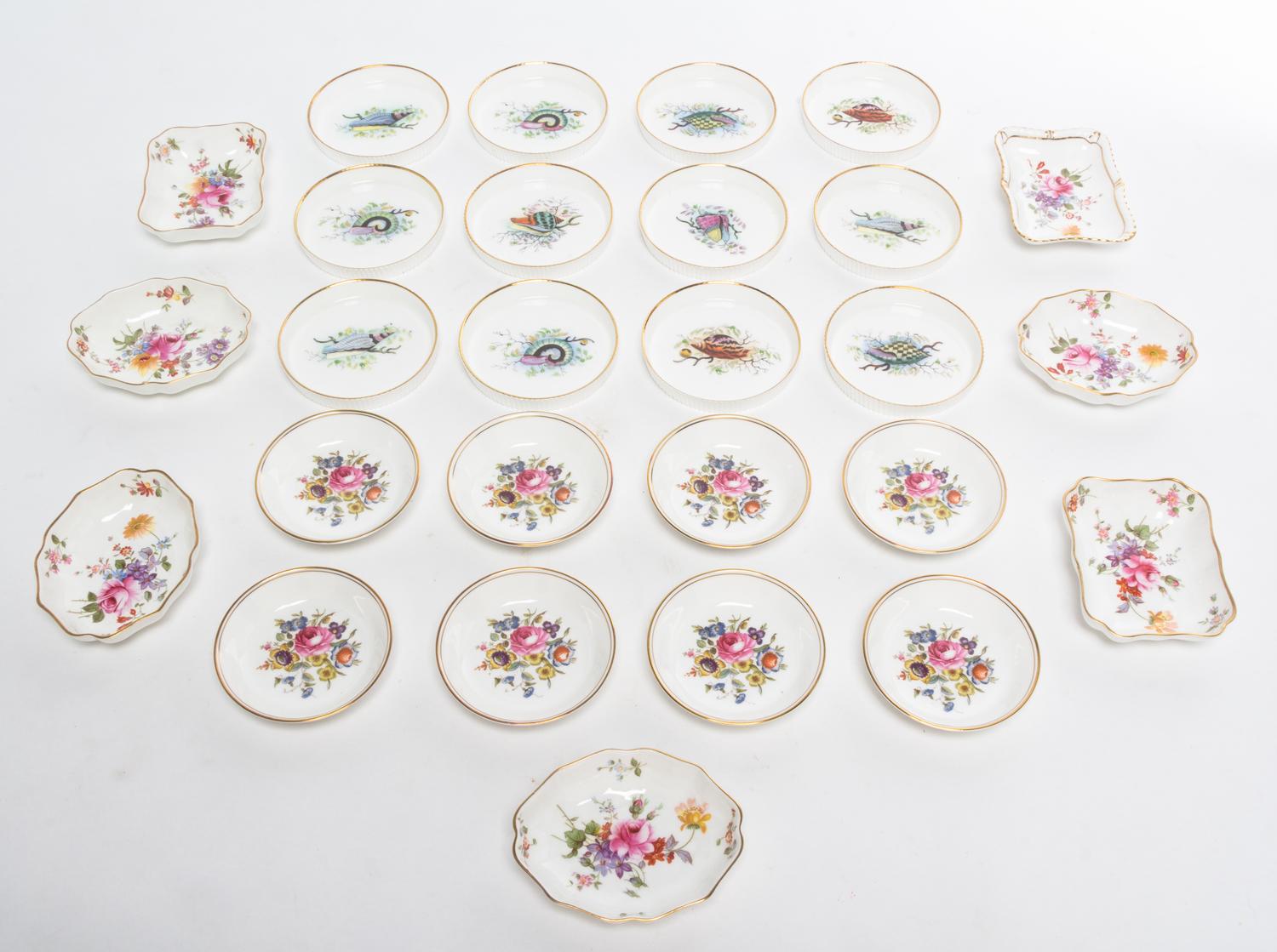 A Collection of Boxed English Porcelain Saucers Average diameter 3 1/4 inches. — SECOND HALF 20TH CENTURY