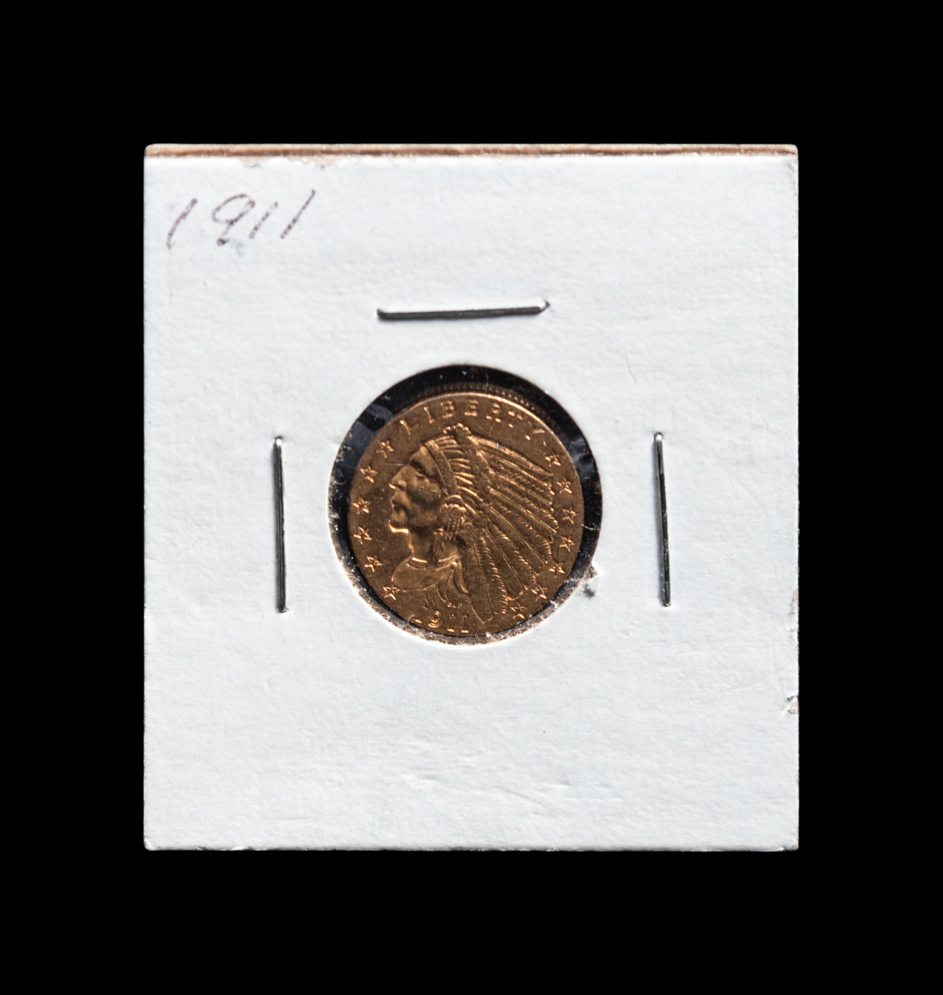 A 1911 Indian Head $2.50 Gold Coin
