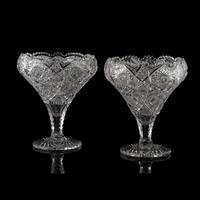 A Pair of Brilliant-Period Cut Glass Tazze