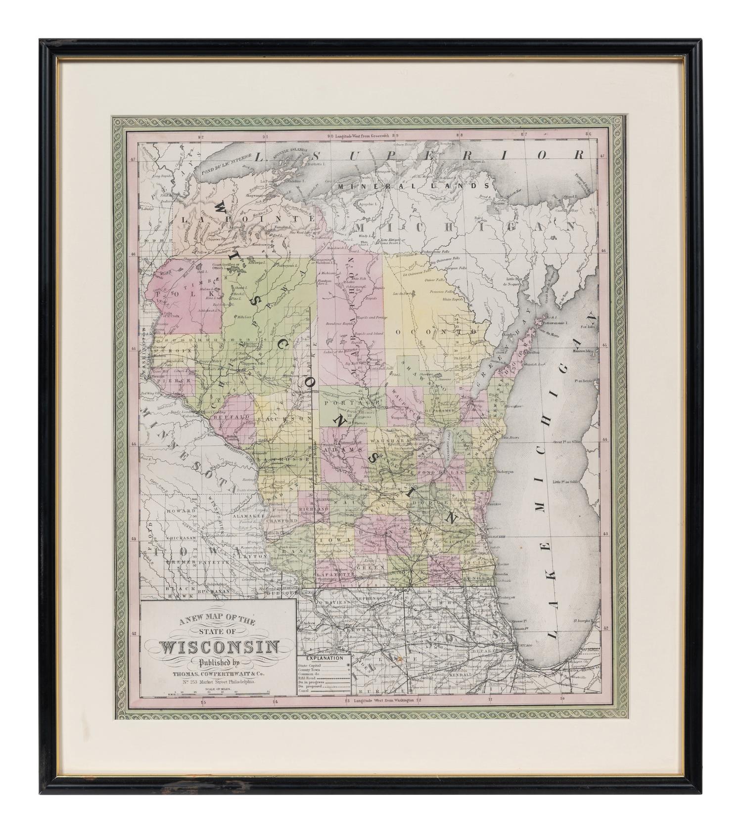 A group of five American state and city maps, comprising: