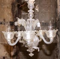 A Venetian Glass Chandelier. Diameter 18 1/2 inches.