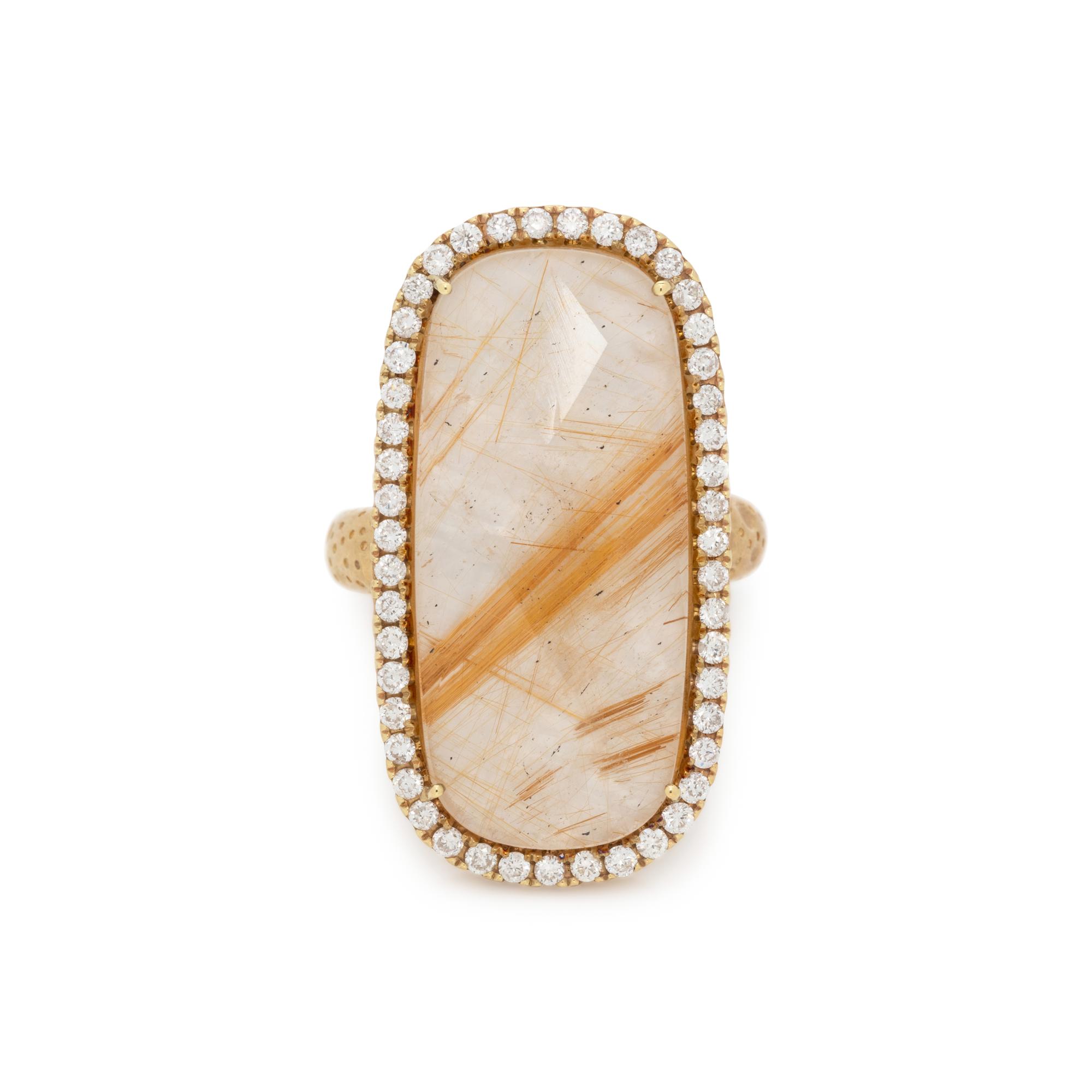 RUTILATED QUARTZ AND DIAMOND RING