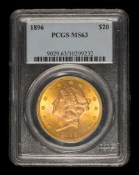 A United States 1896 Liberty Head $20 Gold Coin