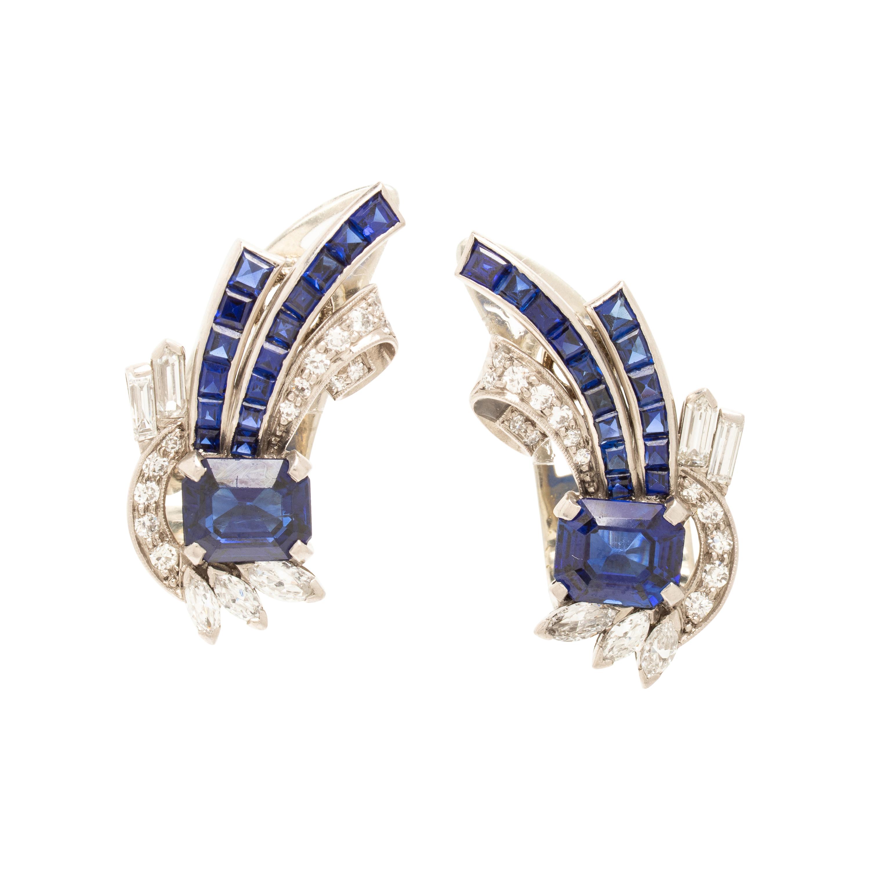 Raymond Yard, Sapphire and Diamond Earrings