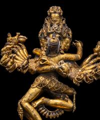 A Sino-Tibetan Gilt Copper Alloy Figure of Hevajra 銅鎏金吉祥歡喜金剛