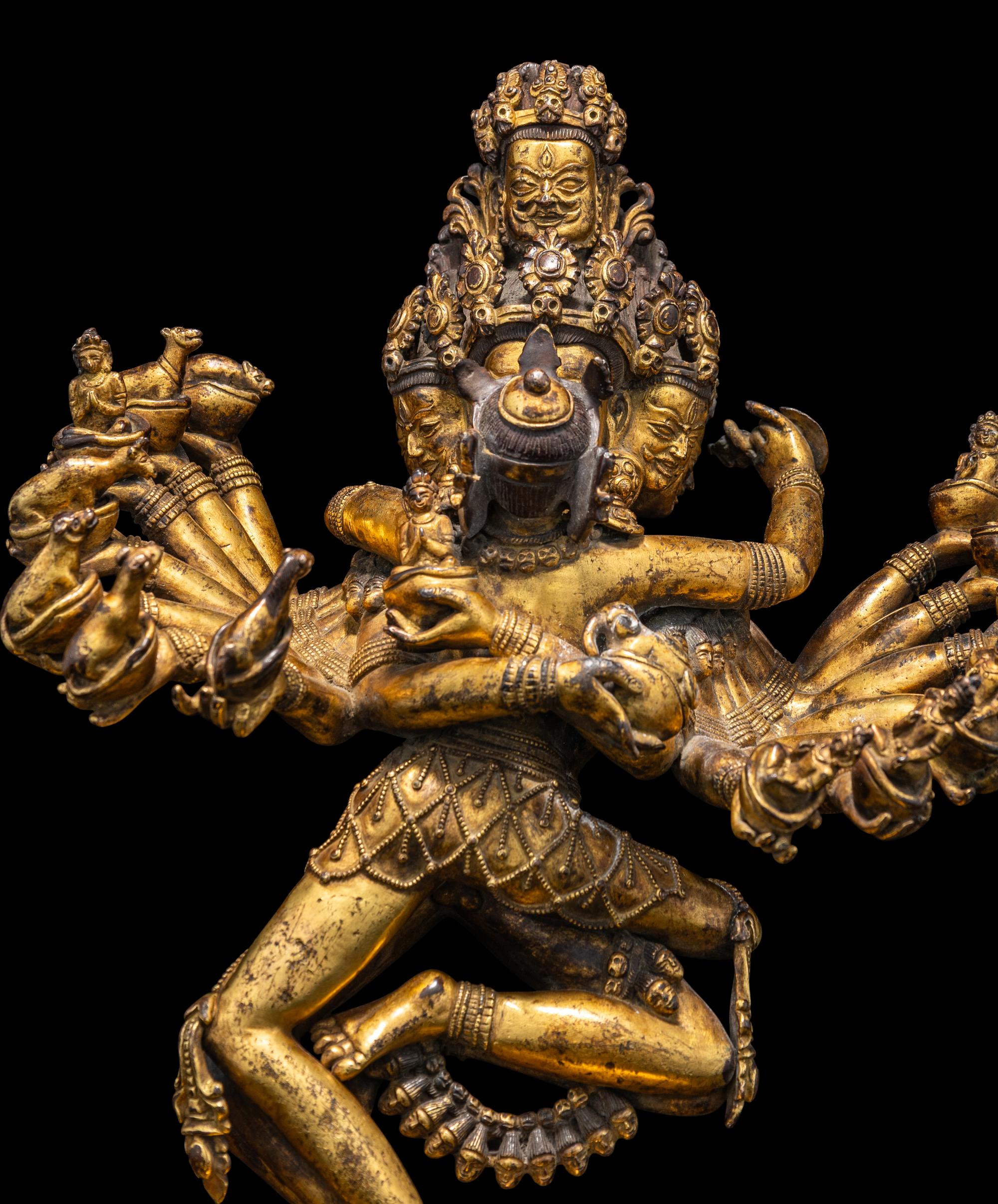 A Sino-Tibetan Gilt Copper Alloy Figure of Hevajra 銅鎏金吉祥歡喜金剛