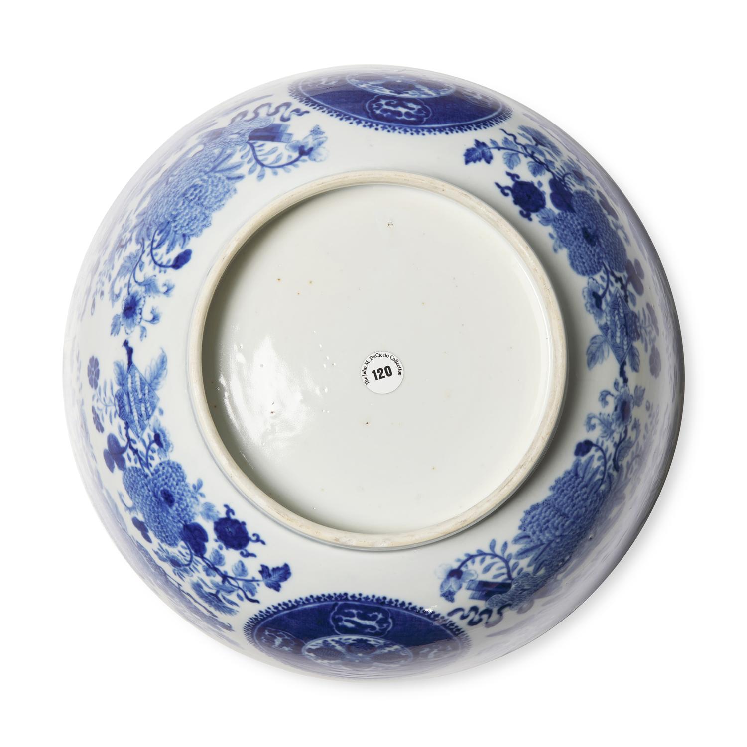 A Chinese Export Porcelain Blue Fitzhugh Punch Bowl