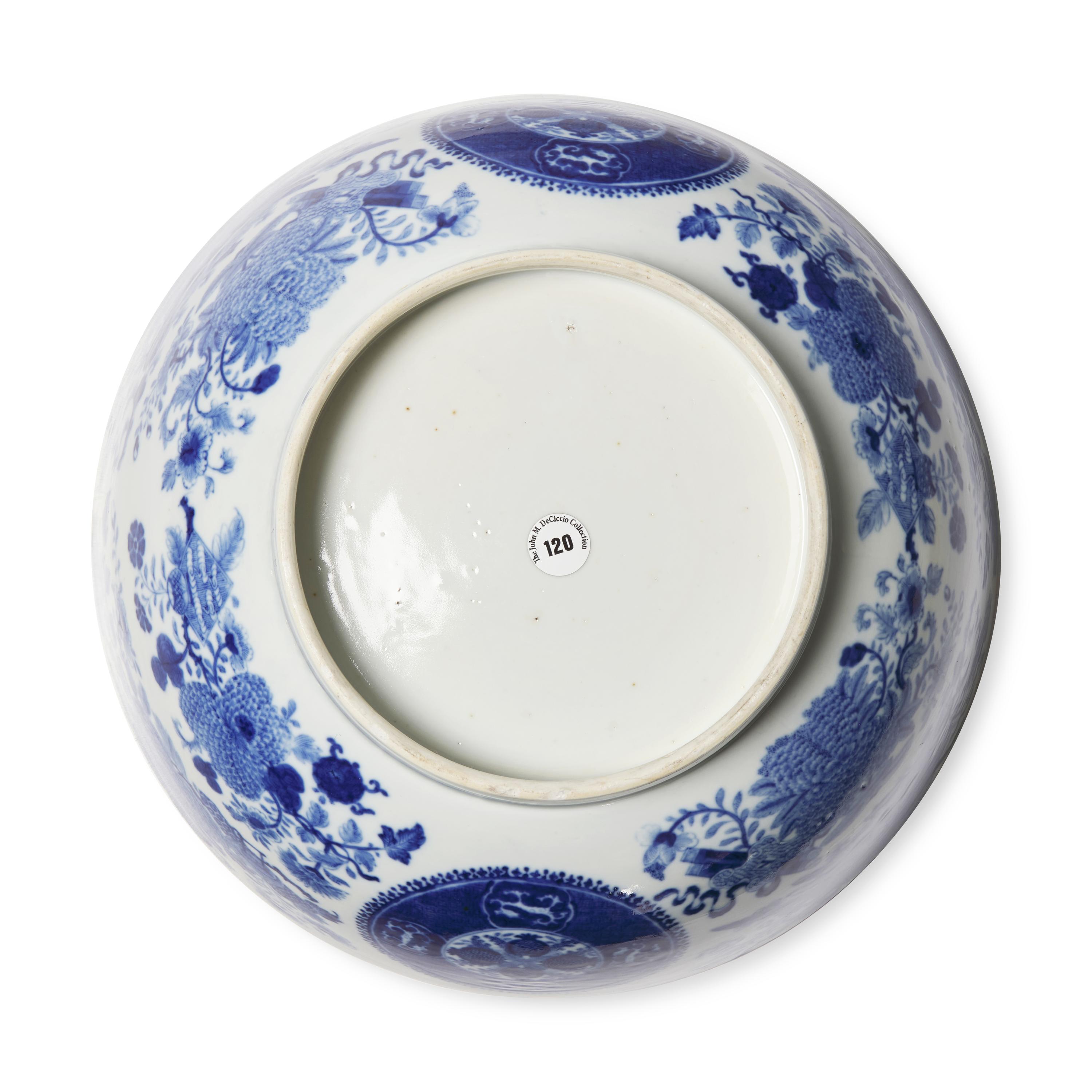 A Chinese Export Porcelain Blue Fitzhugh Punch Bowl