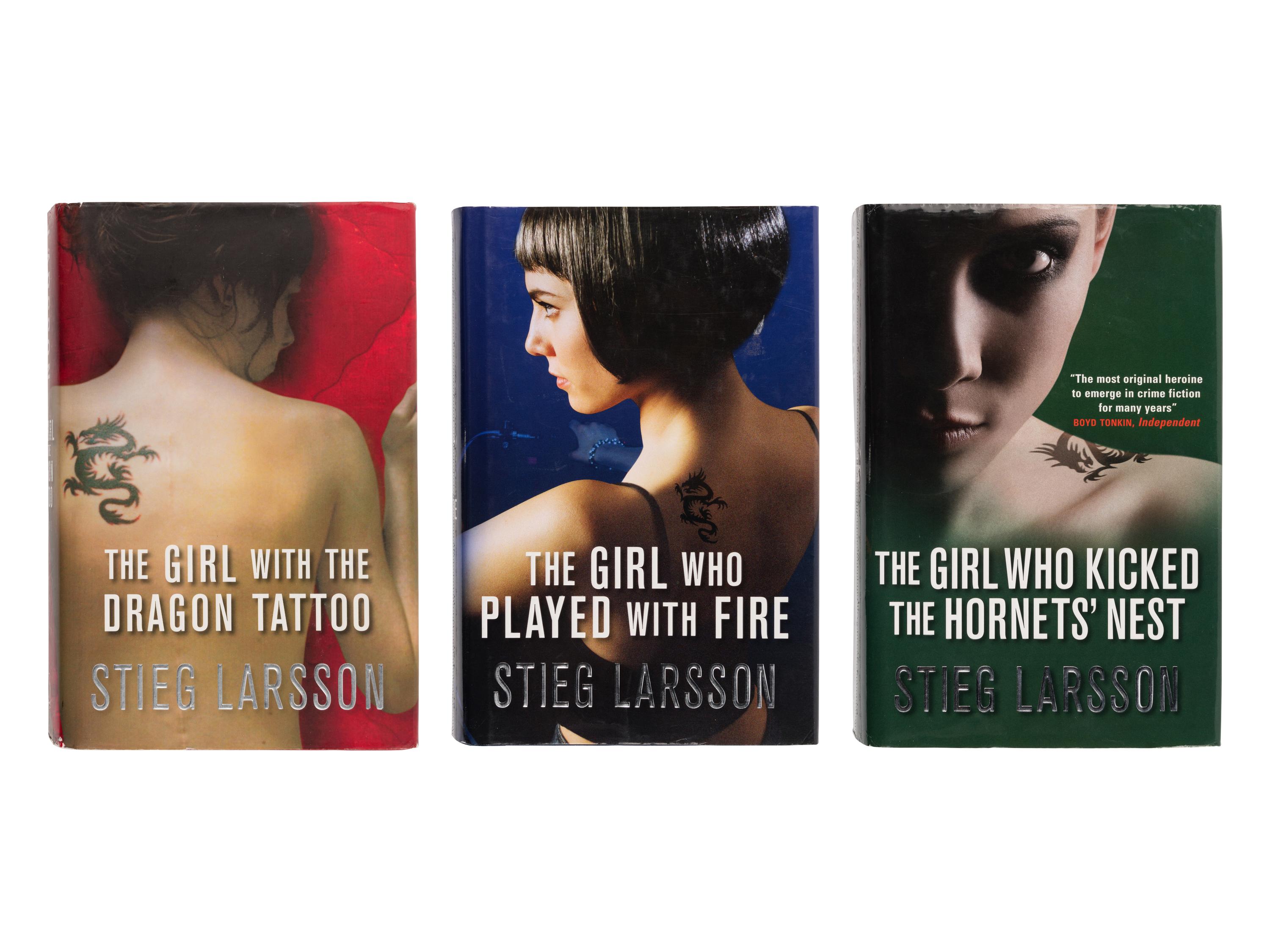 LARSSON, Stieg (1954-2004). [Millennium Trilogy]. The Girl with the Dragon Tattoo . 2008. -- The Girl Who Played with Fire . 2009. -- The Girl Who Kicked the Hornets Nest . 2009. All London: Maclehose Press.