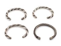 Southwestern-style Silver Twisted Wire Cuff Bracelets