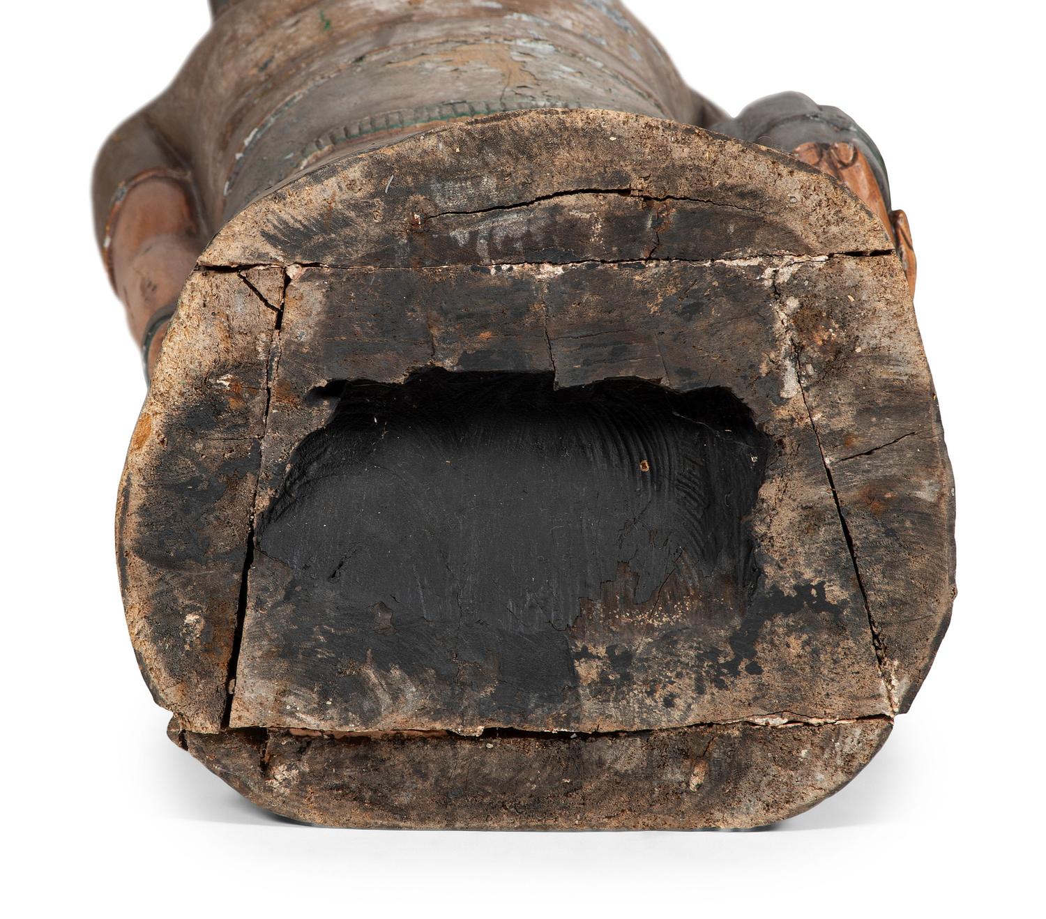 A Carved and Painted Wood Tobacco Trade Figure of a Native American