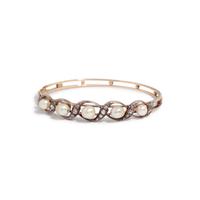 ANTIQUE, PEARL AND DIAMOND BANGLE BRACELET