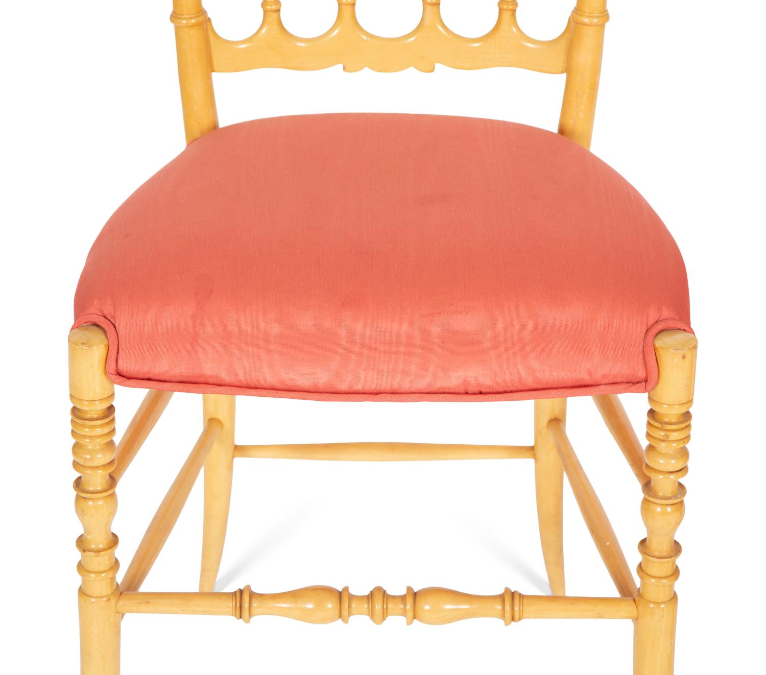 A Pair of Chiavari Chair Company Turned Maple Accent Chairs