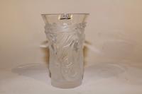 A Lalique Molded and Frosted Glass Vase Height 7 inches. — SECOND HALF 20TH CENTURY