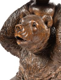 A Black Forest Carved Figural Stool