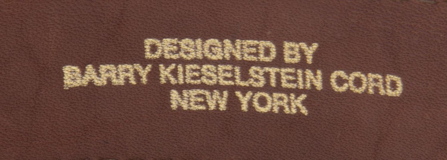 A Barry Kieselstein Cord Black Embossed Leather Belt, 37".