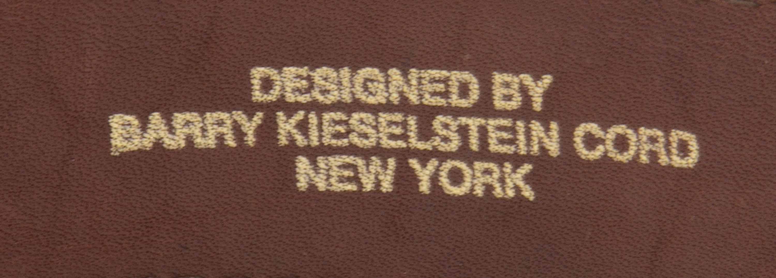 A Barry Kieselstein Cord Black Embossed Leather Belt, 37".