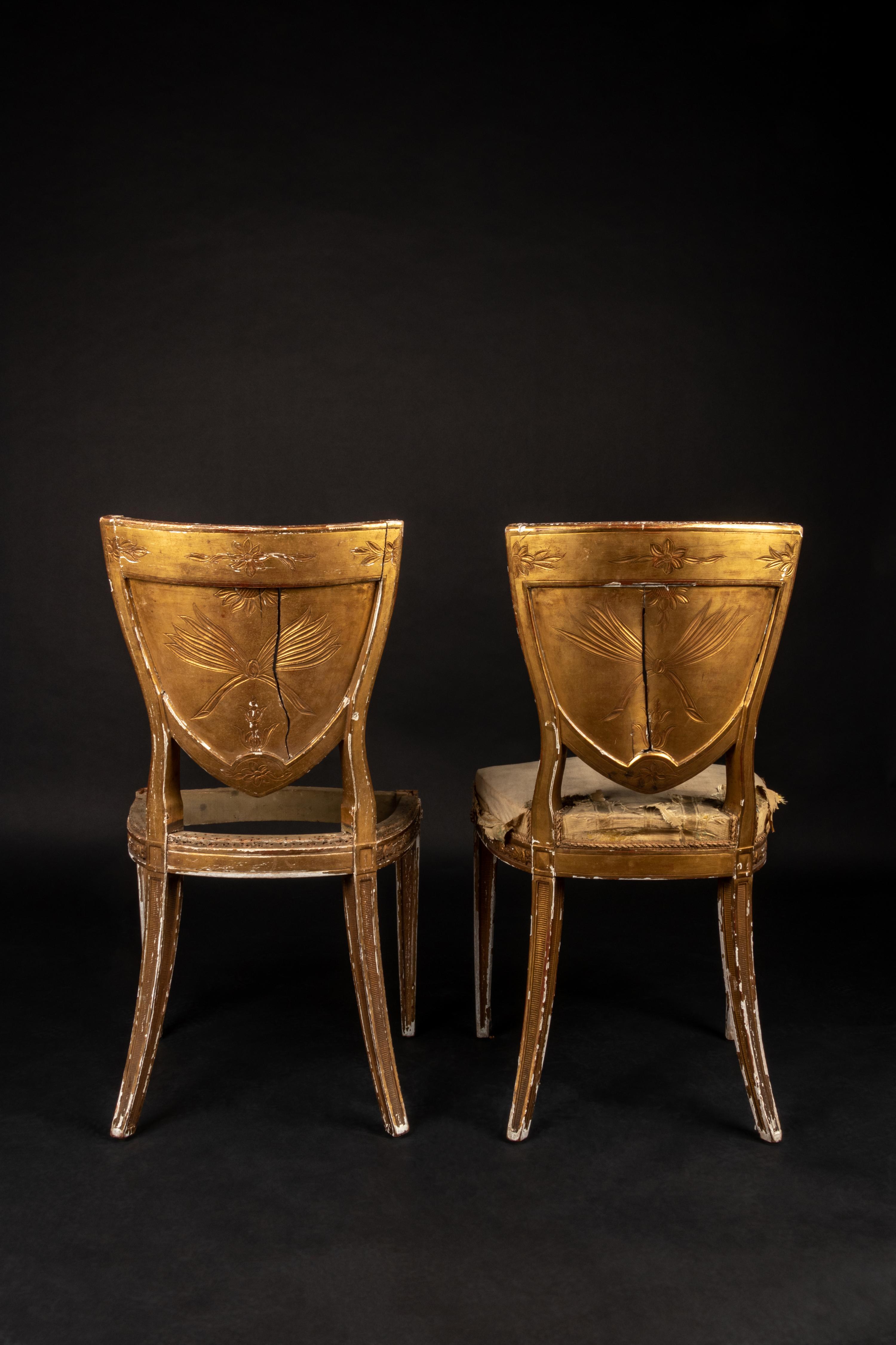 A Pair of Italian Giltwood Side Chairs from the Potter and Bertha Honoré Palmer Mansion, Chicago