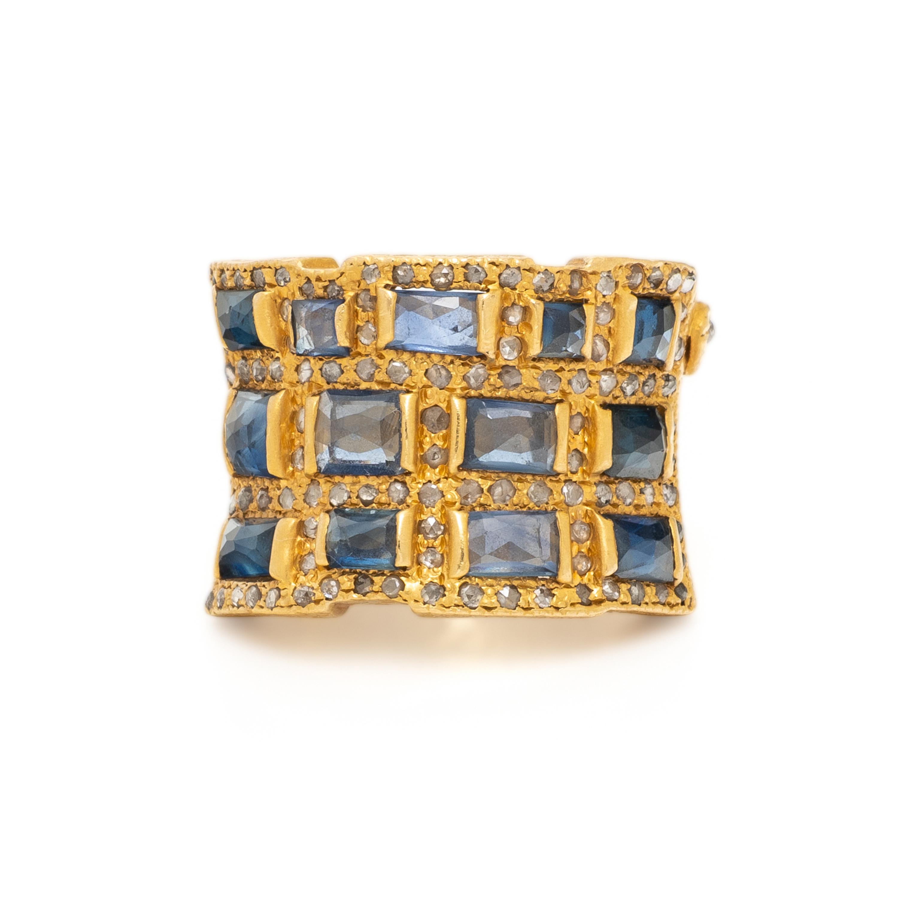 COOMI, SAPPHIRE, DIAMOND, AND HIGH-KARAT GOLD RING