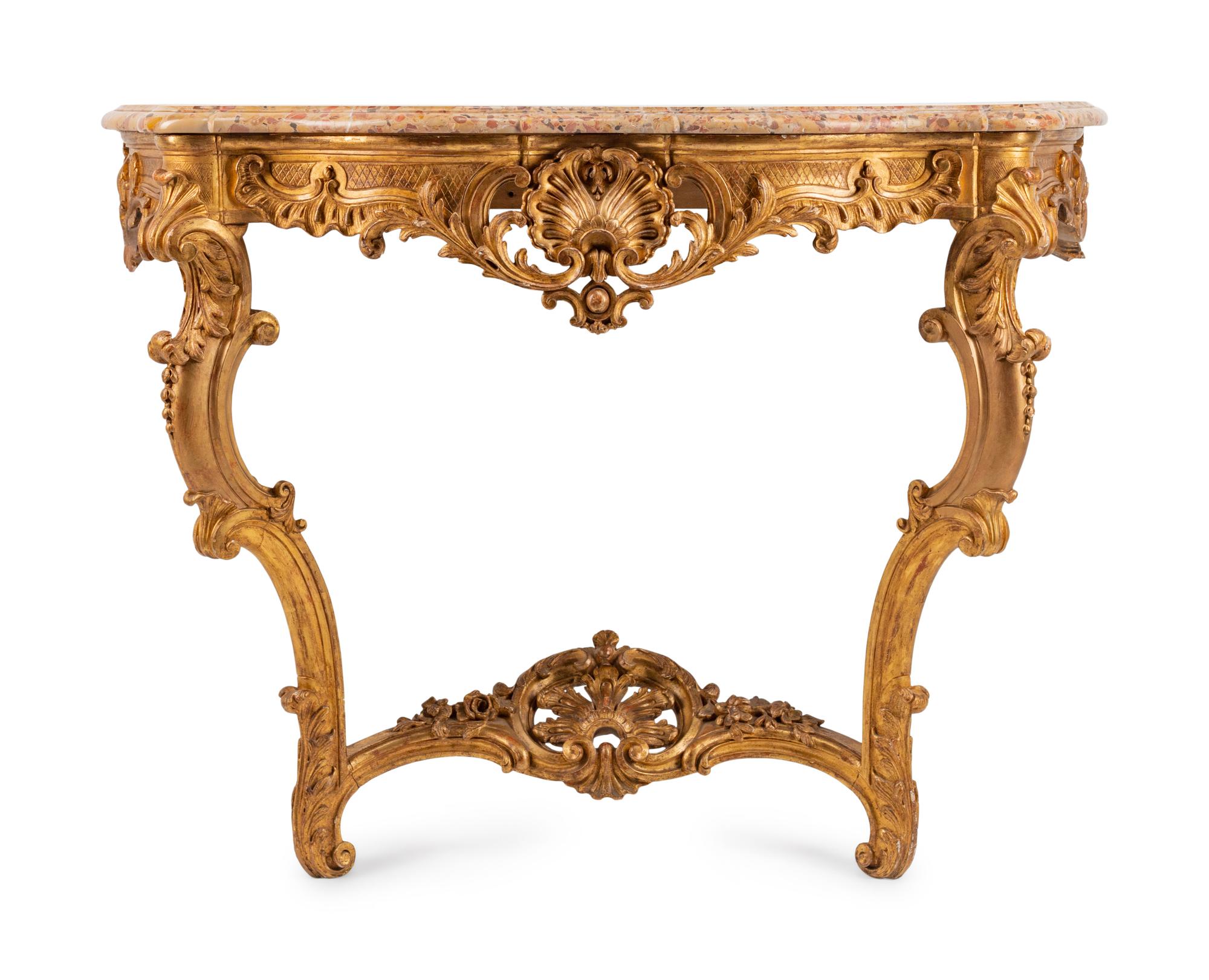 A Louis XV Style Giltwood Console — 19TH CENTURY