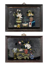 A Pair of Chinese Reverse Glass Paintings