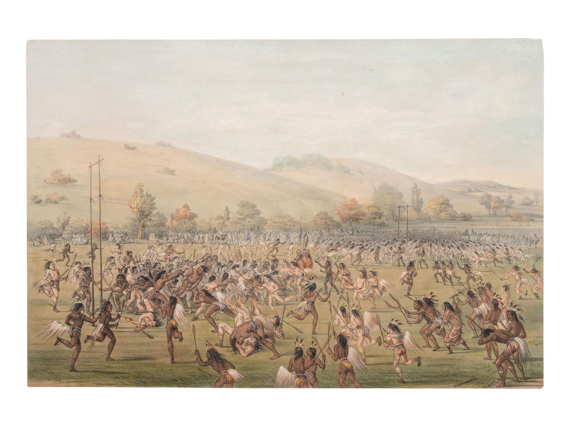 [CATLIN, George (1796-1872).] Buffalo Dance. No. 8 . AND Ball-Play. No. 23.