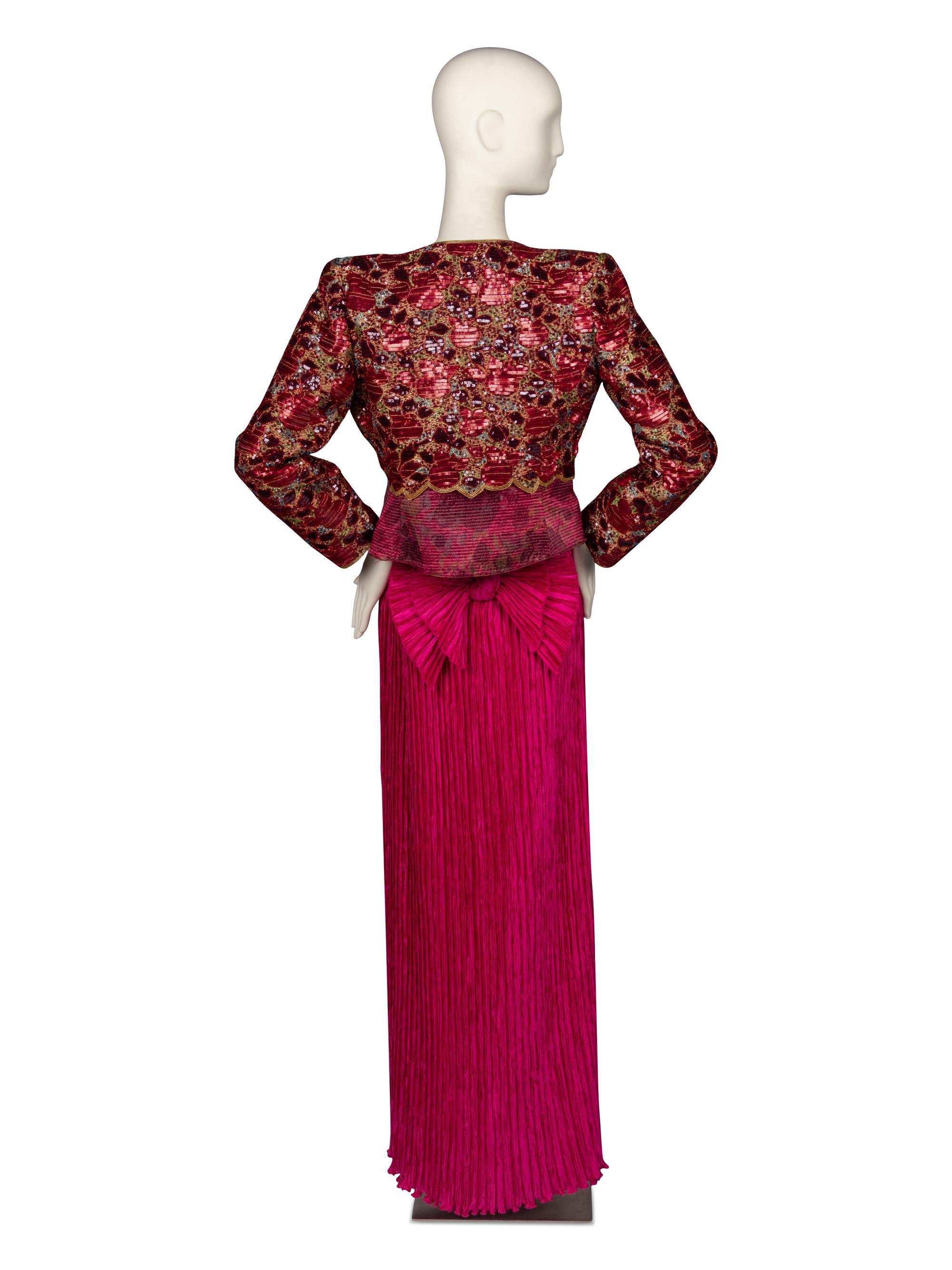 Mary McFadden Pink Gown and Embellished Evening Jacket